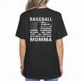 Baseball Momma Mom USA Flag 4th Of July Women's T-Shirt Back Print Baseball Momma Mom USA Flag 4th Of July Women's T-Shirt Back Print
