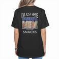 Baseball Sport I’m Just Here For The Snacks Baseball Mom Women's T-Shirt Back Print Baseball Sport I’m Just Here For The Snacks Baseball Mom Women's T-Shirt Back Print