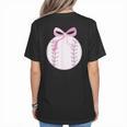 Coquette Baseball Mom Pink Bow Baseball Mama Women's T-Shirt Back Print