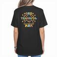 Groovy Retro One Thankful Baseball Mom Thanksgiving Fall Women's T-Shirt Back Print Groovy Retro One Thankful Baseball Mom Thanksgiving Fall Women's T-Shirt Back Print
