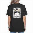 Leopard Messy Bun Mom Mother's Day Baseball Mommy Women's T-Shirt Back Print Leopard Messy Bun Mom Mother's Day Baseball Mommy Women's T-Shirt Back Print