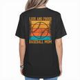 Loud And Proud Baseball Mom Vibrant Colorful Stripe Women's T-Shirt Back Print Loud And Proud Baseball Mom Vibrant Colorful Stripe Women's T-Shirt Back Print