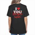 I Love Baseball Moms Women's T-Shirt Back Print