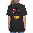 Messy Bun Baseball Mom Turkey Face Matching Thanksgiving Women's T-Shirt Back Print Messy Bun Baseball Mom Turkey Face Matching Thanksgiving Women's T-Shirt Back Print