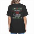 Santa Loves Baseball Moms Ugly Christmas Women's T-Shirt Back Print Santa Loves Baseball Moms Ugly Christmas Women's T-Shirt Back Print