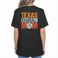 Texas Baseball Mom Design Baseball Player And Baseball Women's T-Shirt Back Print Texas Baseball Mom Design Baseball Player And Baseball Women's T-Shirt Back Print