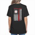 Vintage Baseball Flag Women Baseball Mom Women's T-Shirt Back Print