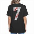 Vintage Baseball Mom 7 Jersey Baseball Favorite Player Women's T-Shirt Back Print