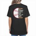 Warning Baseball Mom Will Yell Loudly Women's T-Shirt Back Print