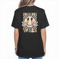 Women Kids Baseball Game Day Vibes Smile Baseball Mom Women's T-Shirt Back Print