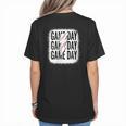 Womens Baseball Mom Leopard Game Day Mother's Day Women's T-Shirt Back Print