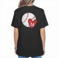 Womens Custom Baseball Mom Number 10 Heart For Mom Mommy Women's T-Shirt Back Print Womens Custom Baseball Mom Number 10 Heart For Mom Mommy Women's T-Shirt Back Print