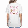 Baseball Coquette Bow Baseball Mama Baseball Mom Premium Women's T-Shirt Back Print