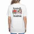 Baseball Mama Baseball Mom Cute T-Ball Mom Ballpark Mom Women's T-Shirt Back Print