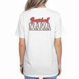 Baseball Mama Retro Groovy Baseball Mom Women Mother's Day Women's T-Shirt Back Print