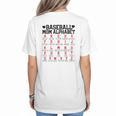 Baseball Mom Alphabet Women's T-Shirt Back Print Baseball Mom Alphabet Women's T-Shirt Back Print