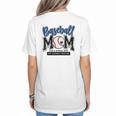 Baseball Mom Blue Varsity Baseball Mama Cute Mother's Day Women's T-Shirt Back Print