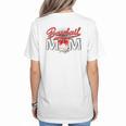 Baseball Mom Coquette Pink Bow Baseball Mama Premium Women's T-Shirt Back Print