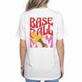 Baseball Mom Game Day Trendy Pink Leopard Mama Premium Women's T-Shirt Back Print