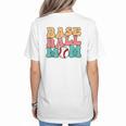 Baseball Mom Groovy Baseball Mom Women's T-Shirt Back Print