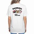Baseball Mom Leopard Heart Game Day Love Mommy Women's T-Shirt Back Print