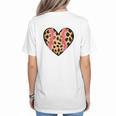 Baseball Mom Leopard Heart Valentine Day Mother Day Women's T-Shirt Back Print
