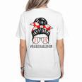 Baseball Mom Leopard Messy Bun Game Day Women's T-Shirt Back Print Baseball Mom Leopard Messy Bun Game Day Women's T-Shirt Back Print