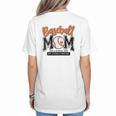 Baseball Mom Orange Varsity Baseball Mama Cute Mother's Day Women's T-Shirt Back Print