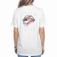 Baseball Mom Pitches Be Crazy Lips Premium Women's T-Shirt Back Print
