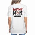Baseball Mom Red Varsity Baseball Mama Cute Mother's Day Women's T-Shirt Back Print