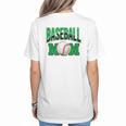 Baseball Mom Sports Green Women's T-Shirt Back Print Baseball Mom Sports Green Women's T-Shirt Back Print