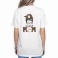 Baseball Mom Women Messy Bun Leopard Mother's Day Women's T-Shirt Back Print
