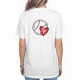 Bleached Custom Baseball Mom Number 7 Heart For Mom Women's T-Shirt Back Print Bleached Custom Baseball Mom Number 7 Heart For Mom Women's T-Shirt Back Print