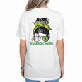 Brazil Baseball Mom Messy Bun Women's T-Shirt Back Print Brazil Baseball Mom Messy Bun Women's T-Shirt Back Print