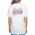 Busy Raising Ballers Retro Groovy Baseball Mom Outfit Women's T-Shirt Back Print