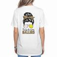 Busy Raising Ballers Tennis Baseball Mom Messy Bun Leopard Women's T-Shirt Back Print Busy Raising Ballers Tennis Baseball Mom Messy Bun Leopard Women's T-Shirt Back Print