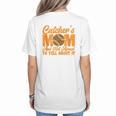 Catcher's Mom And Not Afraid Leopard Baseball Mom Women's T-Shirt Back Print Catcher's Mom And Not Afraid Leopard Baseball Mom Women's T-Shirt Back Print