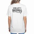 Crazy Baseball Lady Baseball Mom Sporty Humor Women's T-Shirt Back Print Crazy Baseball Lady Baseball Mom Sporty Humor Women's T-Shirt Back Print
