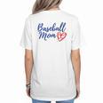 Cute Baseball Mom Heart Matching Mama Mother's Day Women's Women's T-Shirt Back Print Cute Baseball Mom Heart Matching Mama Mother's Day Women's Women's T-Shirt Back Print