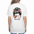 Football Mom Baseball Mom Life Messy Bun Mom Of Both Women's T-Shirt Back Print Football Mom Baseball Mom Life Messy Bun Mom Of Both Women's T-Shirt Back Print