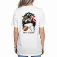 Football Mom Baseball Mom Of Both Messy Bun Mother's Day Women's T-Shirt Back Print Football Mom Baseball Mom Of Both Messy Bun Mother's Day Women's T-Shirt Back Print