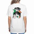 Ireland Baseball Mom Messy Bun Irish Baseball Girl Women's T-Shirt Back Print Ireland Baseball Mom Messy Bun Irish Baseball Girl Women's T-Shirt Back Print