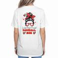 Loud And Proud Baseball Mom Messy Bun Leopard Mother Day Women's T-Shirt Back Print Loud And Proud Baseball Mom Messy Bun Leopard Mother Day Women's T-Shirt Back Print