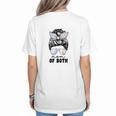 Mom Of Both Volleyball And Baseball Mom For Women Messy Bun Women's T-Shirt Back Print