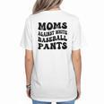 Moms Against Baseball Pants Baseball Mom Cool Women's T-Shirt Back Print Moms Against Baseball Pants Baseball Mom Cool Women's T-Shirt Back Print