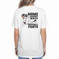Moms Against White Baseball Pants Funny Baseball Mom Women's T-Shirt Back Print