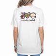 Peace Love Baseball Mom Leopard Print Cheetah Pattern Women's T-Shirt Back Print Peace Love Baseball Mom Leopard Print Cheetah Pattern Women's T-Shirt Back Print