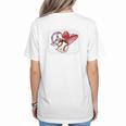 Peace Love Baseball Mom Mommy Premium Women's T-Shirt Back Print