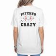 Pitches Be Crazy Baseball Moms Softball Players Hey Batter Women's T-Shirt Back Print Pitches Be Crazy Baseball Moms Softball Players Hey Batter Women's T-Shirt Back Print