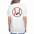 Pregnant Baseball Mom Pregnancy Announcement Baby Feet Belly Women's T-Shirt Back Print